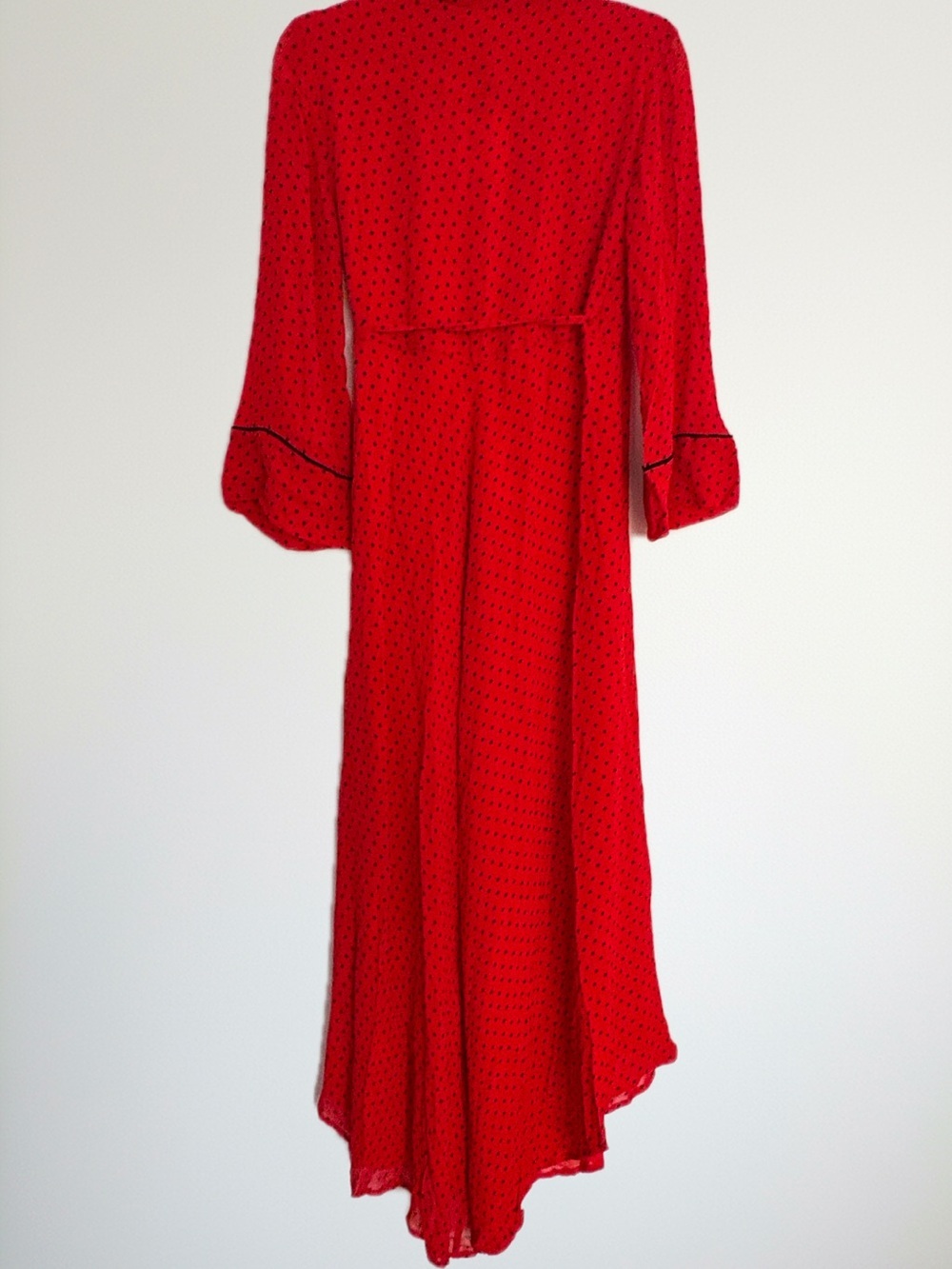 Ganni Wrap Maxi Dress Red Polka Dot Size 36 Small NWT - Picture 6 of 9